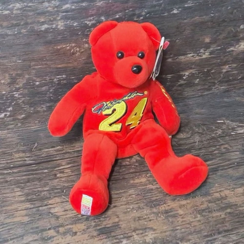 Nascar Red Plush‎ Bear with Number 24